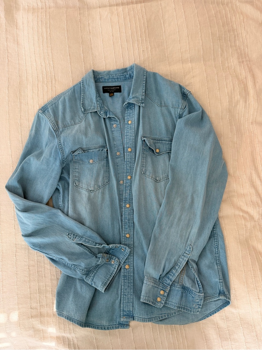 Light Blue Denim Shirt Jacket - Lucky Brand Large